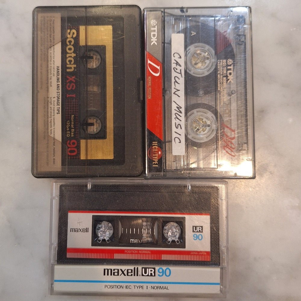Vtg Maxell TDK Scotch Cassette Tapes Lot of 3 90 Min Blank Media Mixtape Retro